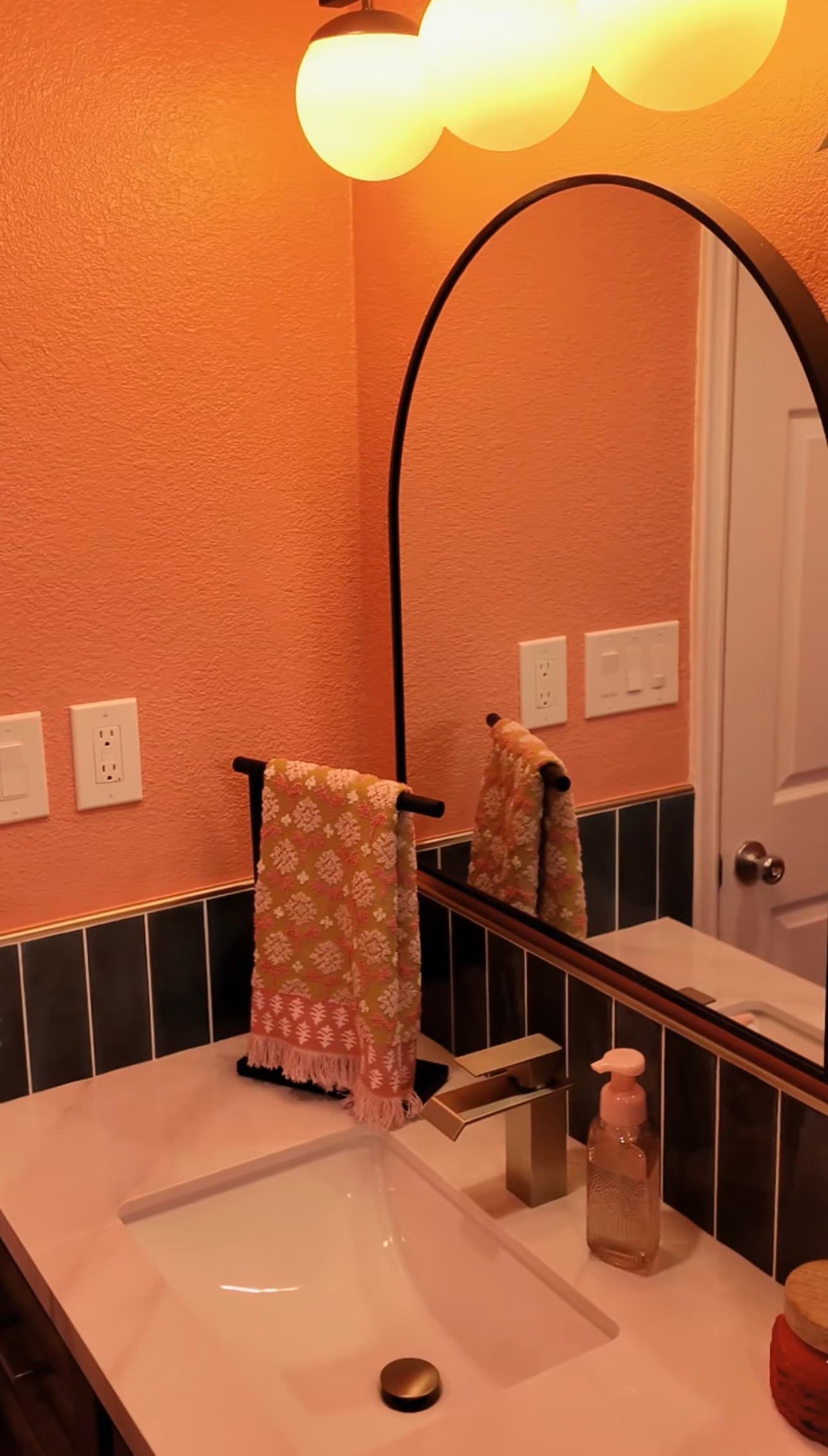Bathroom Remodel in Citrus Heights — single vanity, undermount sink, framed mirror, subway tile backsplash, quartz countertop