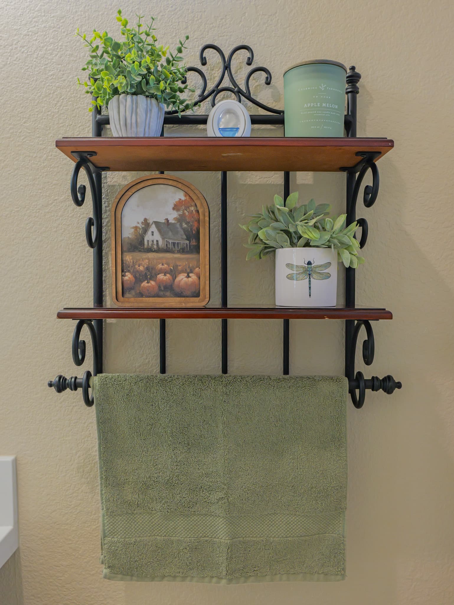 Bathroom Remodel in Sacramento — built-in shelving, framed mirror, linen tower, before remodel — original finishes