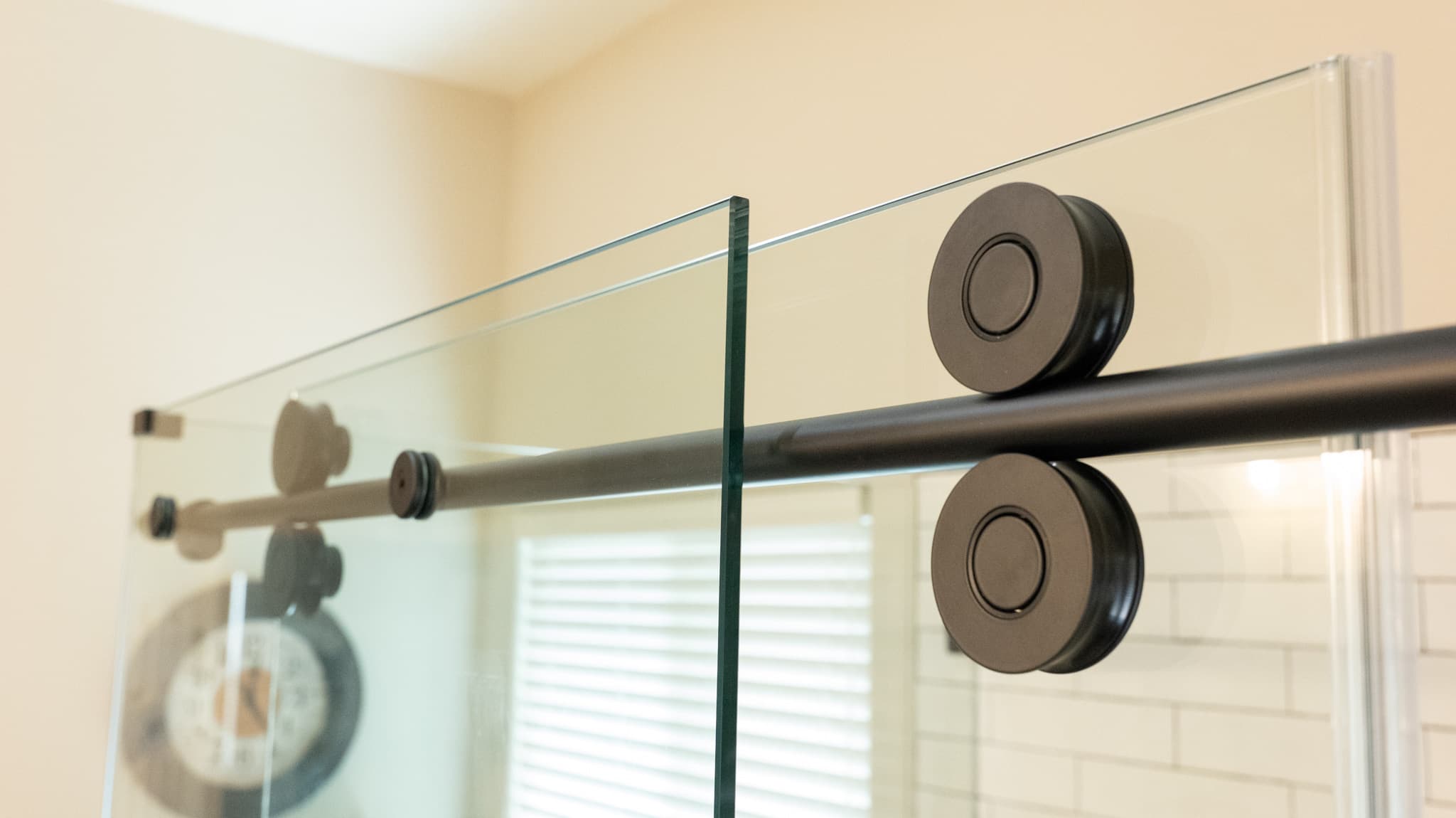 Bathroom Remodel in Sacramento — frameless glass shower, walk-in shower, subway tile backsplash, tiled shower surround