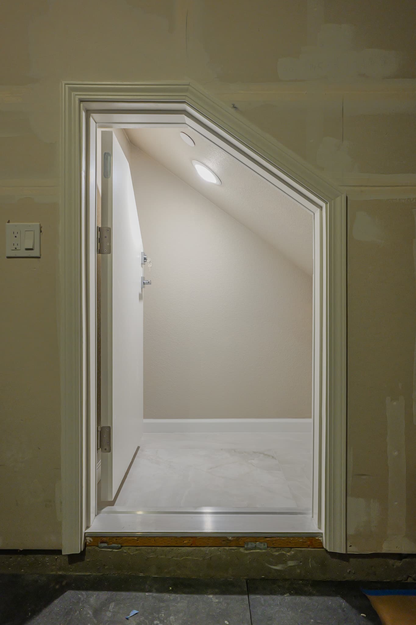 Kitchen Remodel in Sacramento — walk-in shower, recessed lighting, vaulted ceiling, wainscoting, framing stage