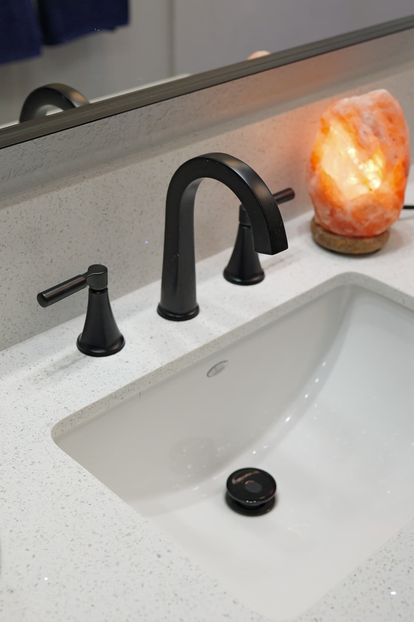 House Renovation in Rocklin — undermount sink, quartz countertop, single vanity, framed mirror