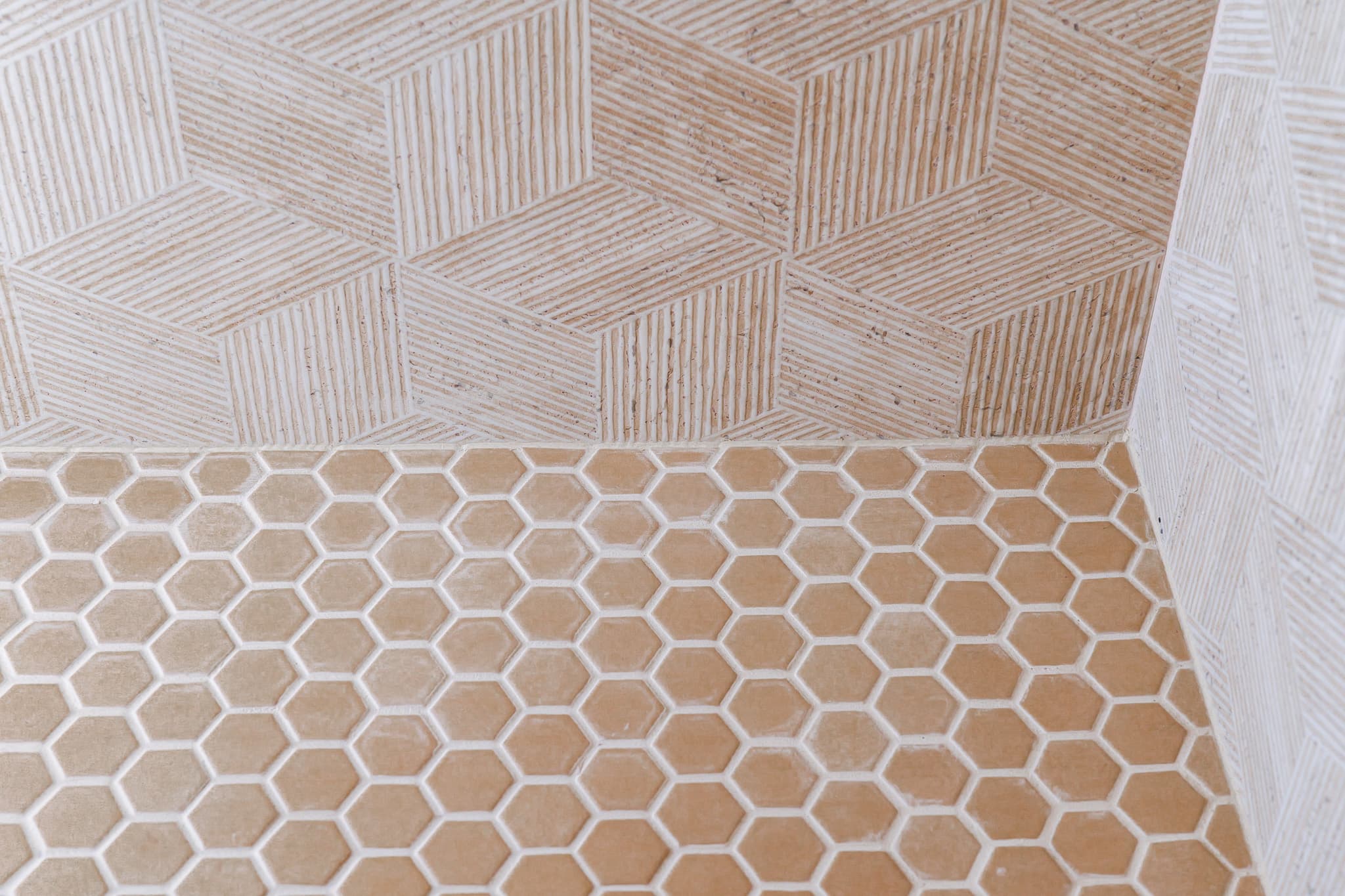 Bathroom Remodel in Sacramento — tiled shower surround, ceramic tile flooring, mosaic backsplash, walk-in shower