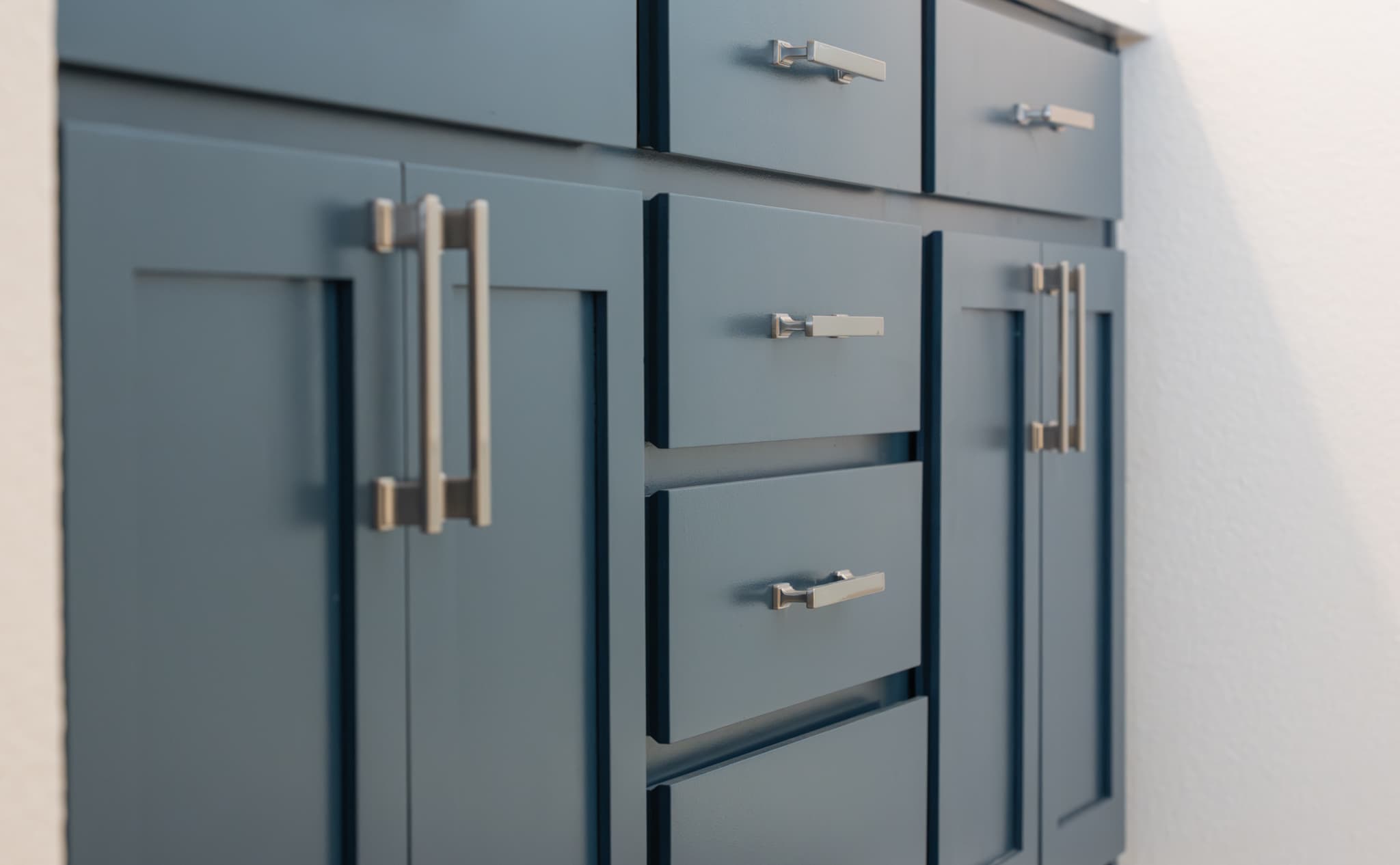 Bathroom Remodel in Sacramento — shaker cabinets, custom cabinetry, double vanity, linen tower