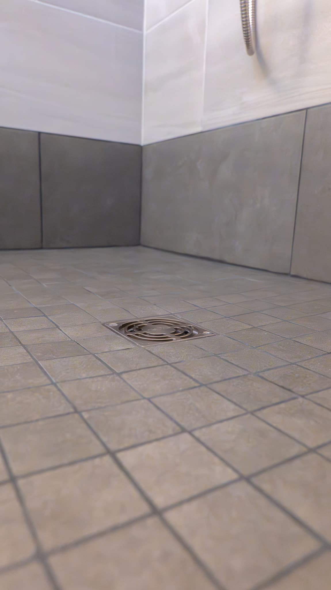 Kitchen Remodel in Sacramento — walk-in shower, tiled shower surround, ceramic tile flooring, handheld shower