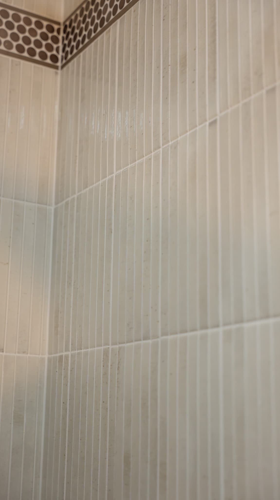 Bathroom Remodel in Folsom — tiled shower surround, walk-in shower, mosaic backsplash, natural-stone backsplash