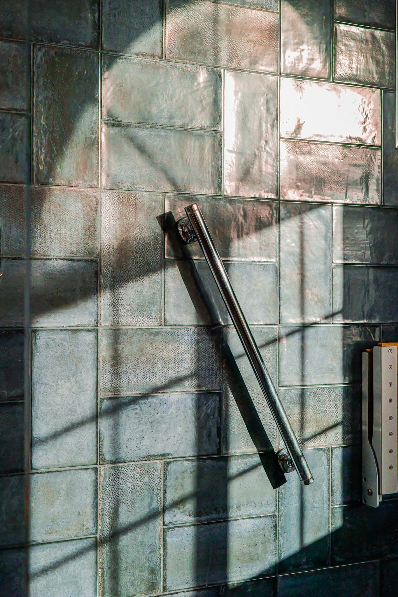 Bathroom Remodel in Sacramento — tiled shower surround, walk-in shower, ceramic tile flooring, handheld shower